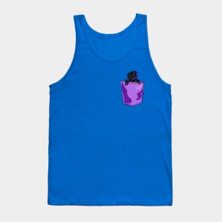 Pug in my Pocket - Black Pug in Shirt Pocket Design Tank Top